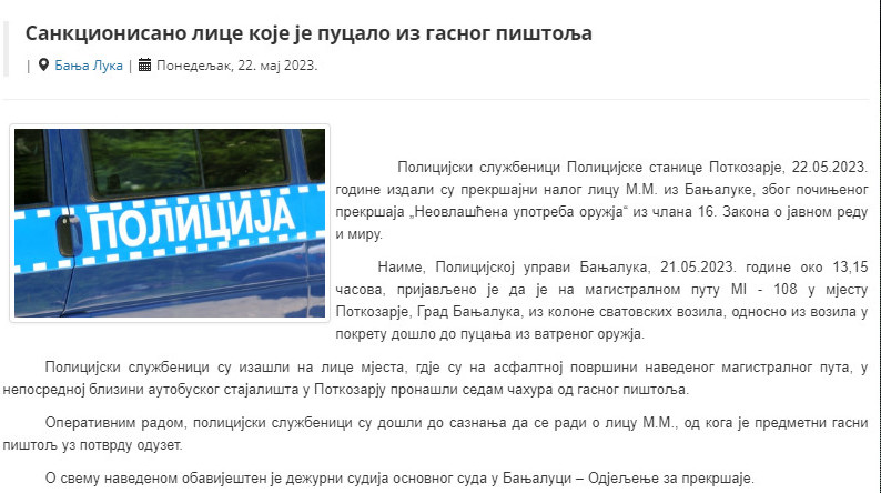 Bosnia-and-Herzegovina-avmp/Pucao-iz-gasnog-pistolja