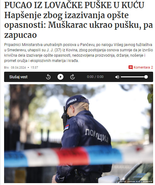 Bosnia-and-Herzegovina-avmp/Pucao-iz-lovacke-puske-u-kucu-u-Smederevu