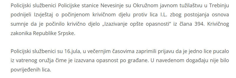 Bosnia-and-Herzegovina-avmp/Pucao-iz-vatrenog-oruzja-i-ugrozio-gradane--protiv-Nevesinjca-podnesen-izvjestaj_1