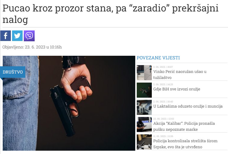 Bosnia-and-Herzegovina-avmp/Pucao-kroz-prozor-stana-pa-zaradio-prekrsajni-nalog