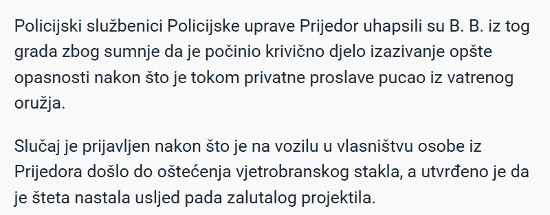 Bosnia-and-Herzegovina-avmp/Pucao-na-proslavi-u-Prijedoru-Metak-zalutao-pa-ostetio-vozilo