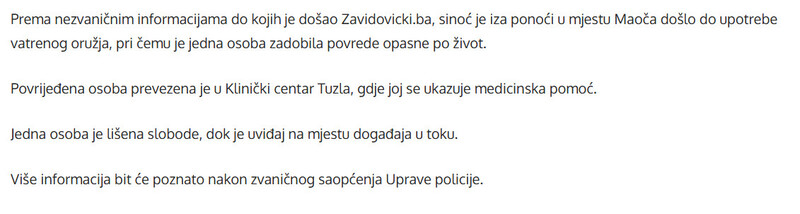 Bosnia-and-Herzegovina-avmp/Pucnjava-kod-Maoce-Jedna-osoba-tesko-povrijedena-osumnjiceni-uhapsen_1
