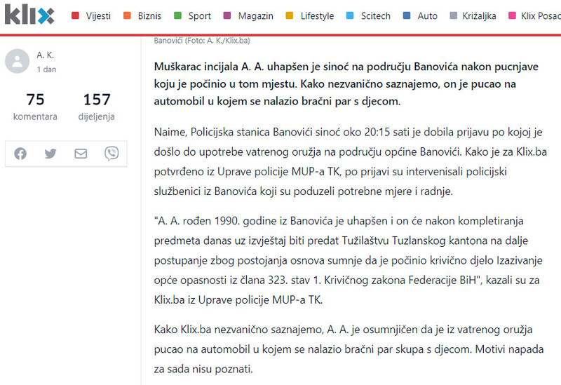 Bosnia-and-Herzegovina-avmp/Pucnjava-u-Banovicima