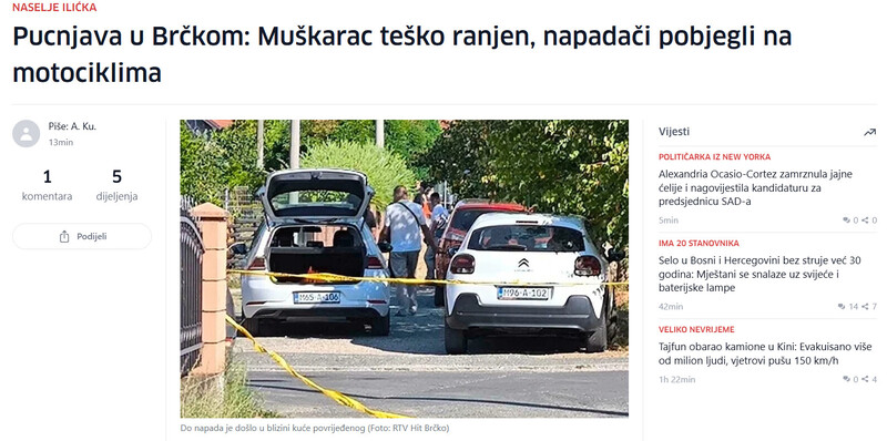 Bosnia-and-Herzegovina-avmp/Pucnjava-u-Brckom-Muskarac-tesko-ranjen-napadaci-pobjegli-na-motociklima