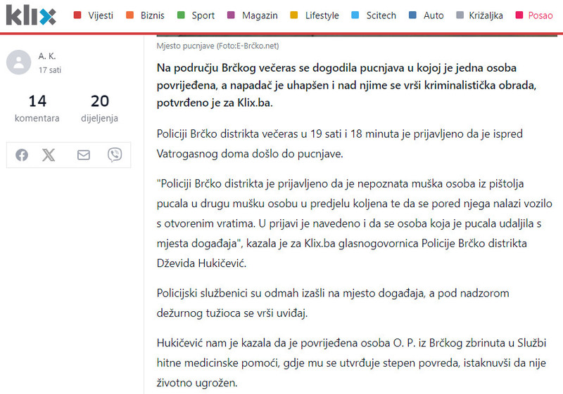 Bosnia-and-Herzegovina-avmp/Pucnjava-u-Brckom_-Ranjena-jedna-osoba-napadac-uhapsen
