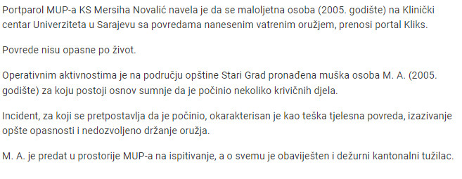 Bosnia-and-Herzegovina-avmp/Pucnjava-u-Sarajevu-ranjen-maloljetnik1