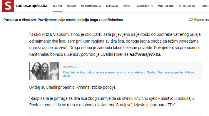 Bosnia-and-Herzegovina-avmp/Pucnjava-u-Visokom_-Povrijedene-dvije-osobe-policija-traga-za