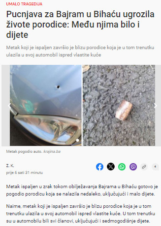 Bosnia-and-Herzegovina-avmp/Pucnjava-za-Bajram-u-Bihacu-ugrozila-zivote-porodice_-Medu-nji