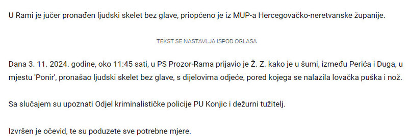 Bosnia-and-Herzegovina-avmp/RAMA-U-sumi-pronaden-ljudski-skelet-bez-glave-lovacka-puska-i-