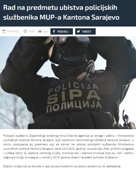Bosnia-and-Herzegovina-avmp/Rad-na-predmetu-ubistva-policijskih-sluzbenika-MUP-a-Kantona-S