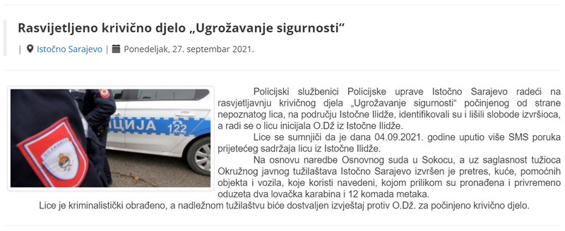 Bosnia-and-Herzegovina-avmp/Rasvijetljeno-krivicno-djelo-Ugrozavanje-sigurnosti