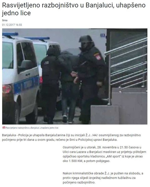 Bosnia-and-Herzegovina-avmp/Rasvijetljeno-razbojnistvo-u-Banjaluci-uhapseno-jedno-lice