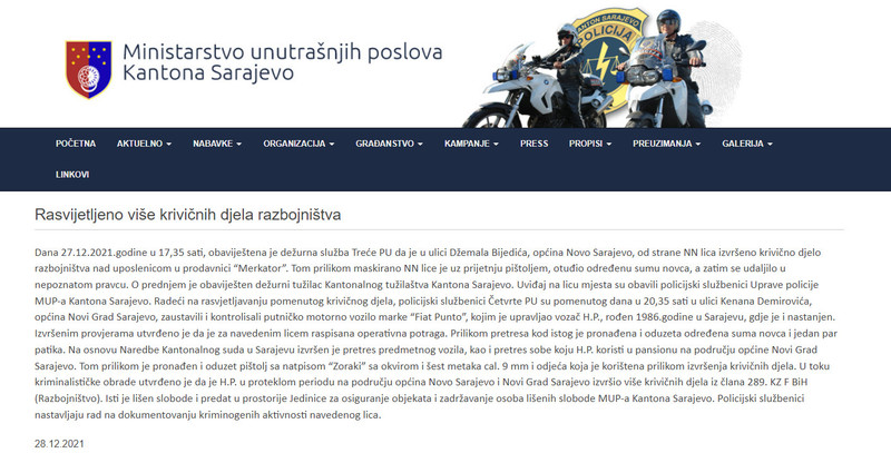 Bosnia-and-Herzegovina-avmp/Rasvijetljeno-vise-krivicnih-djela-razbojnistva-_-MUP