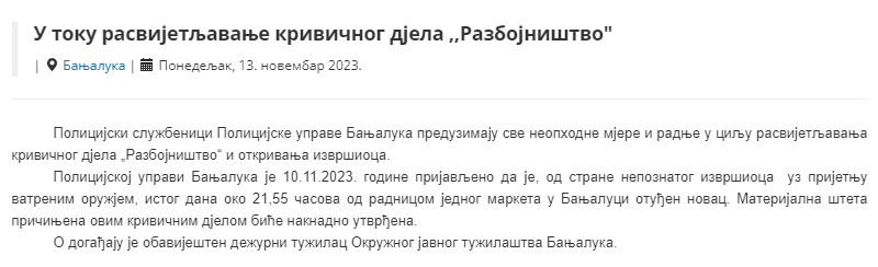 Bosnia-and-Herzegovina-avmp/Razbojnistvo-Banjaluka