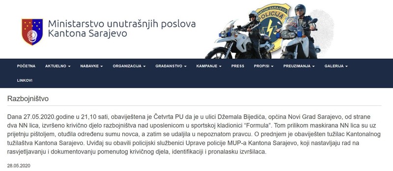 Bosnia-and-Herzegovina-avmp/Razbojnistvo-kladionica-Formula