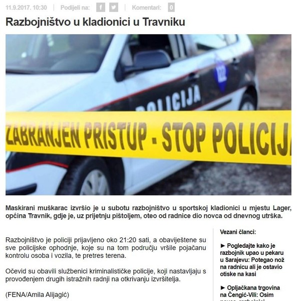 Bosnia-and-Herzegovina-avmp/Razbojnistvo-u-kladionici-u-Travniku