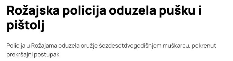 Bosnia-and-Herzegovina-avmp/Rozajska-policija-oduzela-pusku-i-pistolj