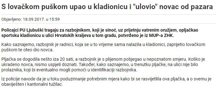 Bosnia-and-Herzegovina-avmp/S-lovackom-puskom-upao-u-kladionicu-i-ulovio-novac-od-pazara