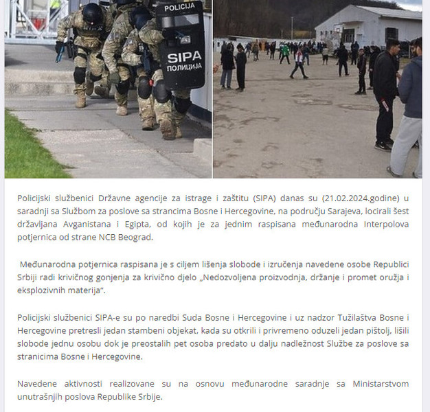 Bosnia-and-Herzegovina-avmp/SIPA-lisila-slobode-jednu-osobu-za-kojom-je-Interpol-raspisao