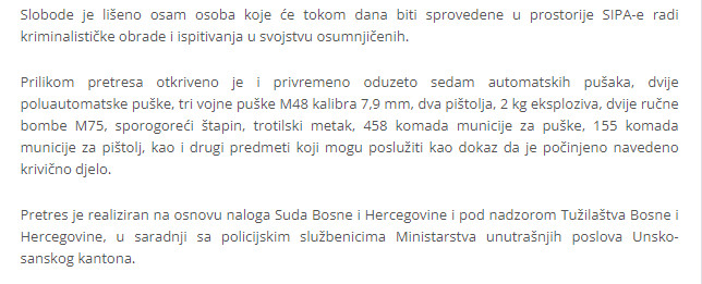 Bosnia-and-Herzegovina-avmp/SIPA-lisila-slobode-osam-osoba-zbog-neovlastenog-prometa-oruz_1