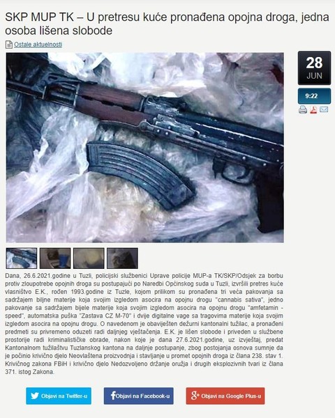 Bosnia-and-Herzegovina-avmp/SKP-MUP-TK--U-pretresu-kuce-pronadena-opojna-droga-jedna-osoba