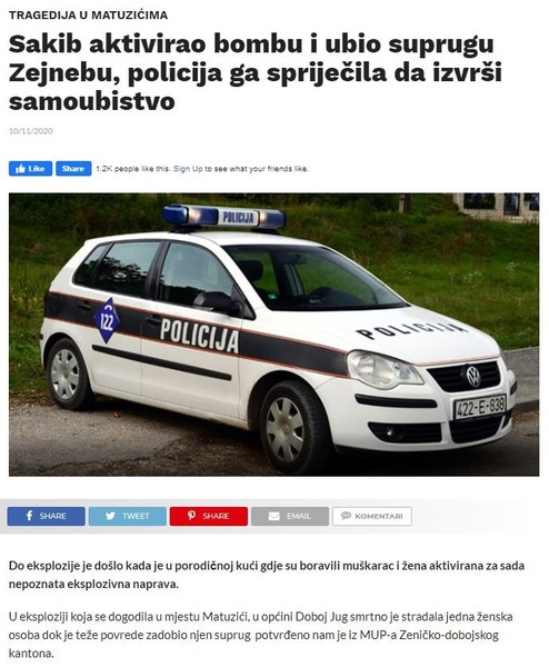 Bosnia-and-Herzegovina-avmp/Sakib-aktivirao-bombu-i-ubio-suprugu-Zejnebu-policija-ga-sprij_1