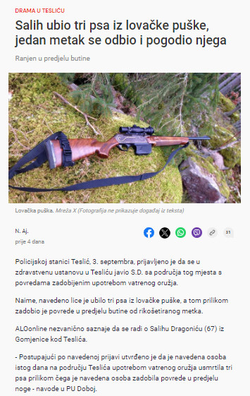 Bosnia-and-Herzegovina-avmp/Salih-ubio-tri-psa-iz-lovacke-puske-jedan-metak-se-odbio-i-pog