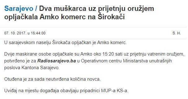 Bosnia-and-Herzegovina-avmp/Sarajevo-_Dva-muskarca-uz-prijetnju-oruzjem-opljackala-Amko-ko