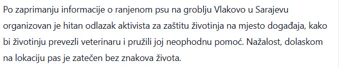 Bosnia-and-Herzegovina-avmp/Sarajevo_-Na-groblju-Vlakovo-upucan-pas-preminuo-usljed-povred_1