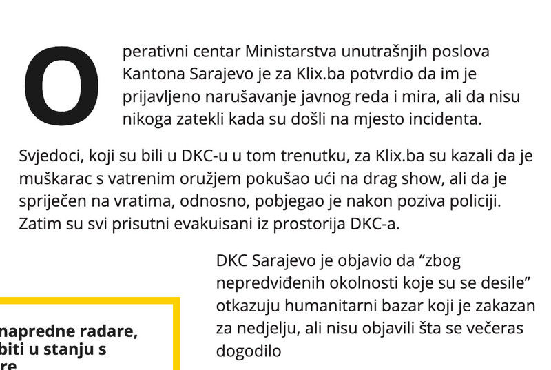Bosnia-and-Herzegovina-avmp/Sarajevo_-Naoruzani-muskarac-pokusao-uci-u-DKC-za-vrijeme-drag_1