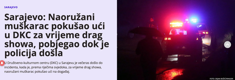 Bosnia-and-Herzegovina-avmp/Sarajevo_-Naoruzani-muskarac-pokusao-uci-u-DKC-za-vrijeme-drag