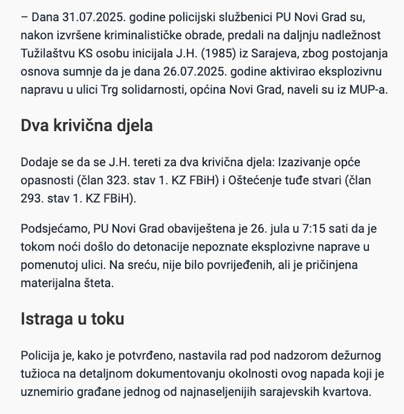 Bosnia-and-Herzegovina-avmp/Sarajlija-uhapsen-zbog-napada-na-Alipasinom-Polju2