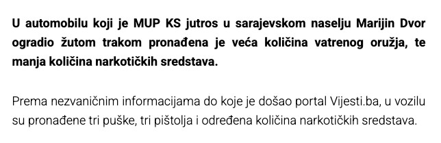 Bosnia-and-Herzegovina-avmp/Saznajemo_-Sta-je-policija-pronasla-u-sumnjivom-autu-na-Mariji_1