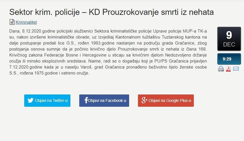 Bosnia-and-Herzegovina-avmp/Sektor-krim.-policije--KD-Prouzrokovanje-smrti-iz-nehata