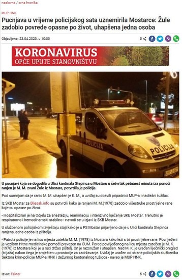 Bosnia-and-Herzegovina-avmp/Shooting-injury-Mostar