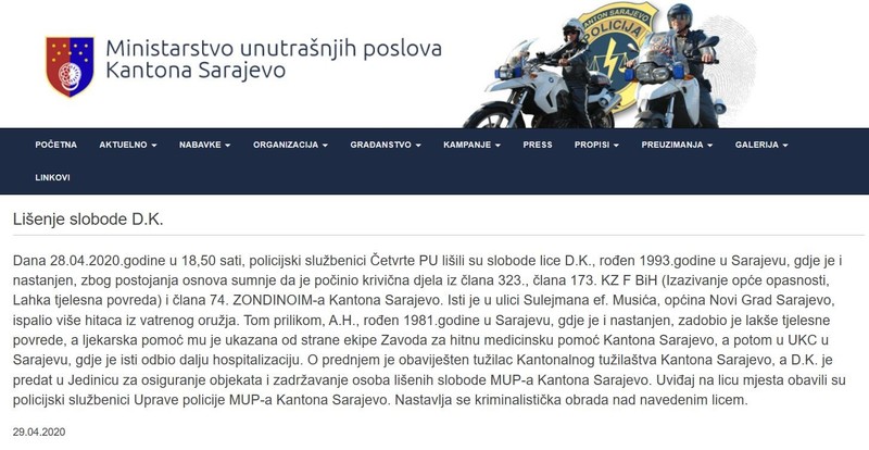 Bosnia-and-Herzegovina-avmp/Shooting-injury-Sarajevo