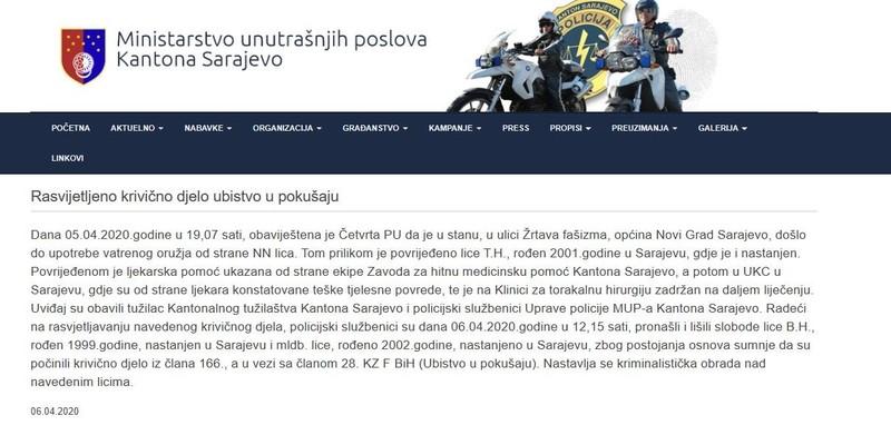 Bosnia-and-Herzegovina-avmp/Shooting-injury