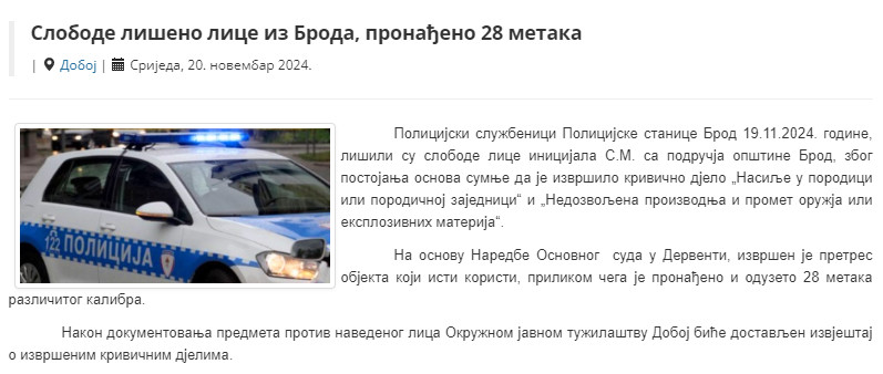 Bosnia-and-Herzegovina-avmp/Slobode-liseno-lice-iz-Broda-pronadeno-28-metaka