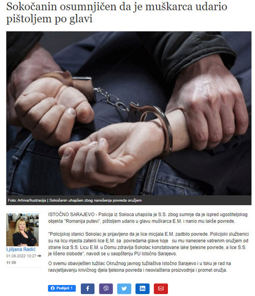 Bosnia-and-Herzegovina-avmp/Sokocanin-osumnjicen-da-je-muskarca-udario-pistoljem-po-glavi