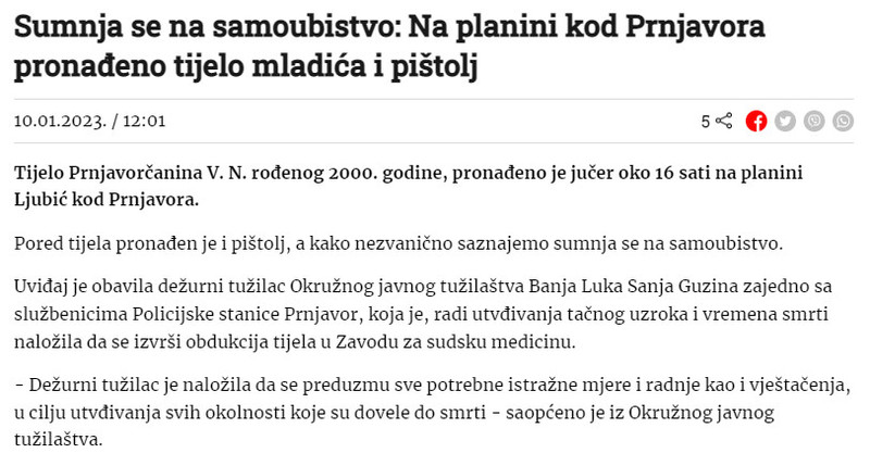 Bosnia-and-Herzegovina-avmp/Sumnja-se-na-samoubistvo-Na-planini-kod-Prnjavora-pronadeno-ti