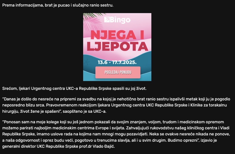 Bosnia-and-Herzegovina-avmp/Svadba-u-BiH_-Brat-slucajno-ranio-sestru-metak-je-pogodio-bliz_1