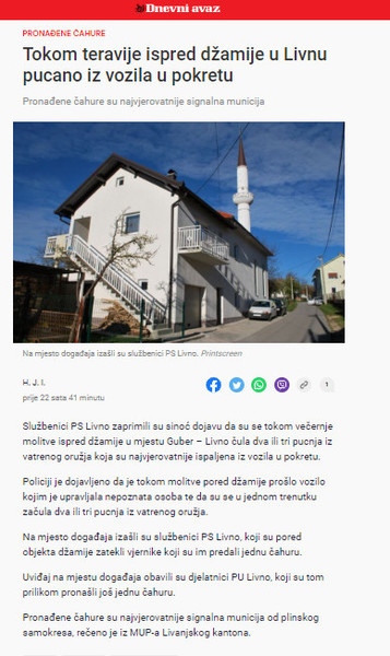 Bosnia-and-Herzegovina-avmp/Tokom-teravije-ispred-dzamije-u-Livnu-pucano-iz-vozila-u-pokre