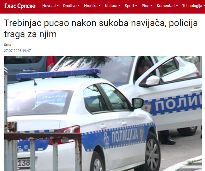 Bosnia-and-Herzegovina-avmp/Trebinjac-pucao-nakon-sukoba-navijaca-policija-traga-za-njim-