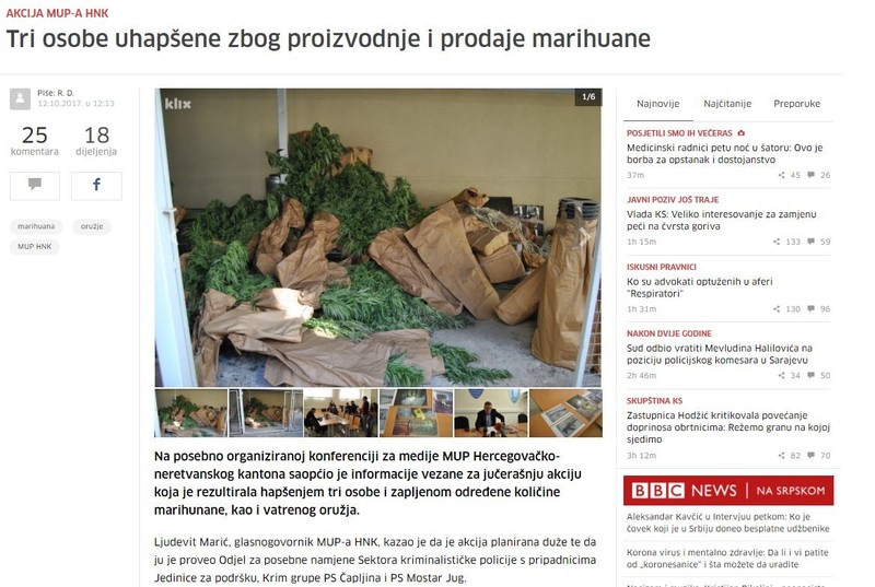 Bosnia-and-Herzegovina-avmp/Tri-osobe-uhapsene-zbog-proizvodnje-i-prodaje-marihuane