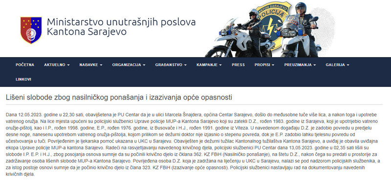 Bosnia-and-Herzegovina-avmp/Tuca-pucnjava