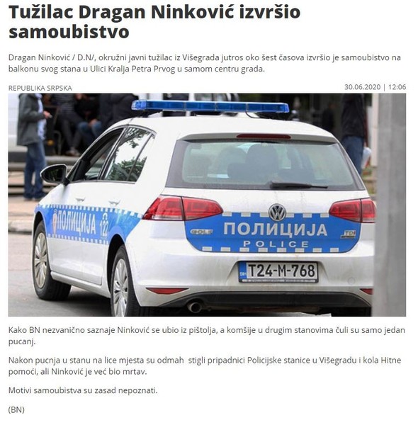 Bosnia-and-Herzegovina-avmp/Tuzilac-Dragan-Ninkovic-izvrsio-samoubistvo