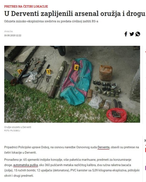 Bosnia-and-Herzegovina-avmp/U-Derventi-zaplijenili-arsenal-oruzja-i-drogu