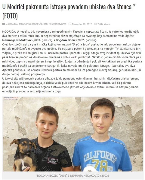 Bosnia-and-Herzegovina-avmp/U-Modrici-pokrenuta-istraga-povodom-ubistva-dva-stenca