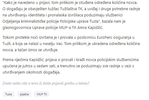 Bosnia-and-Herzegovina-avmp/U-Tuzli-nocas-opljackane-benzinska-pumpa-i-osiguravajuca-kuca-
