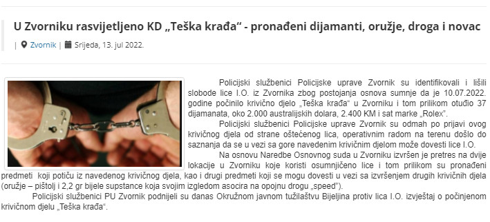 Bosnia-and-Herzegovina-avmp/U-Zvorniku-rasvijetljeno-KD-Teska-krada---pronadeni-dijamanti-